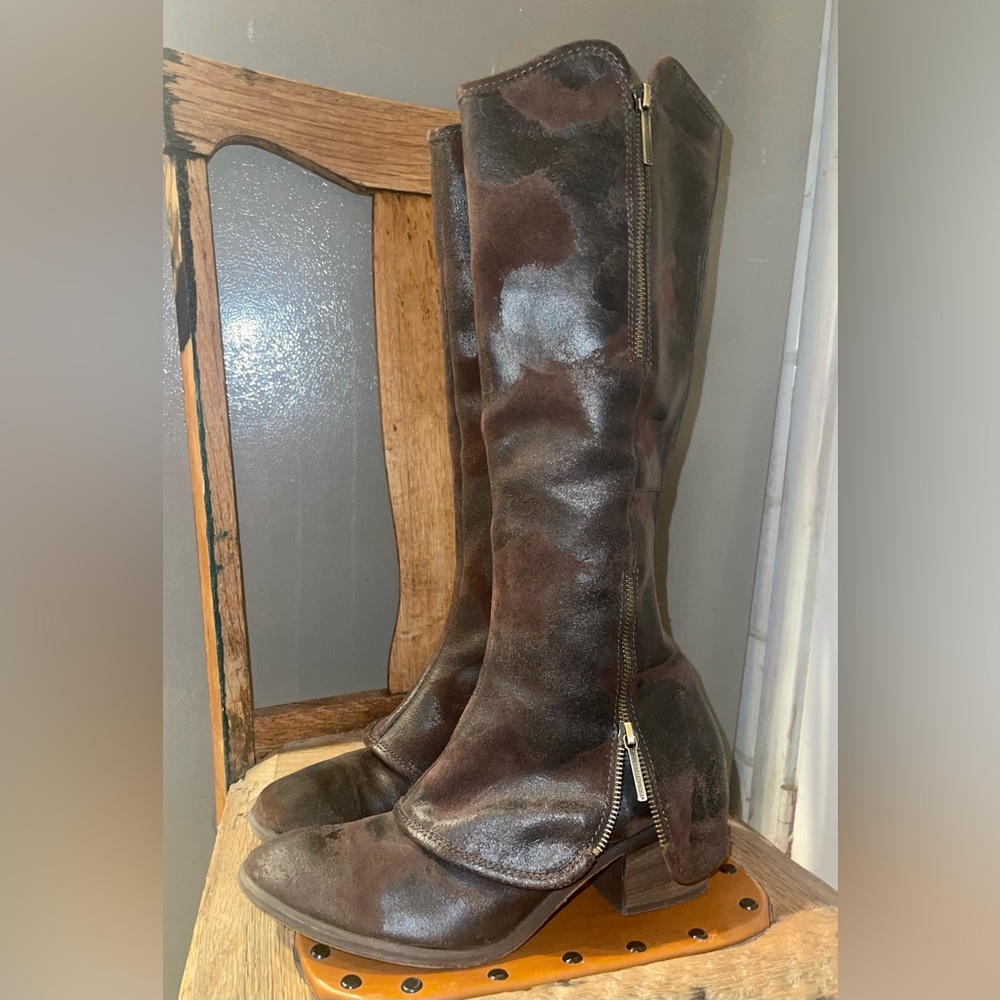 DONALD PLINER Tall Western Cowboy Oiled Leather OTN Reenactment Boots W9